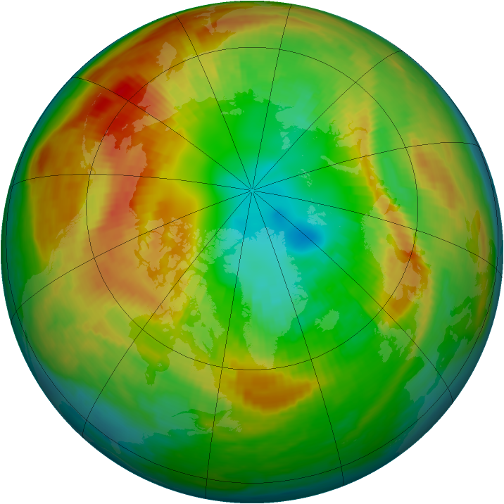 Arctic ozone map for 25 February 2000
